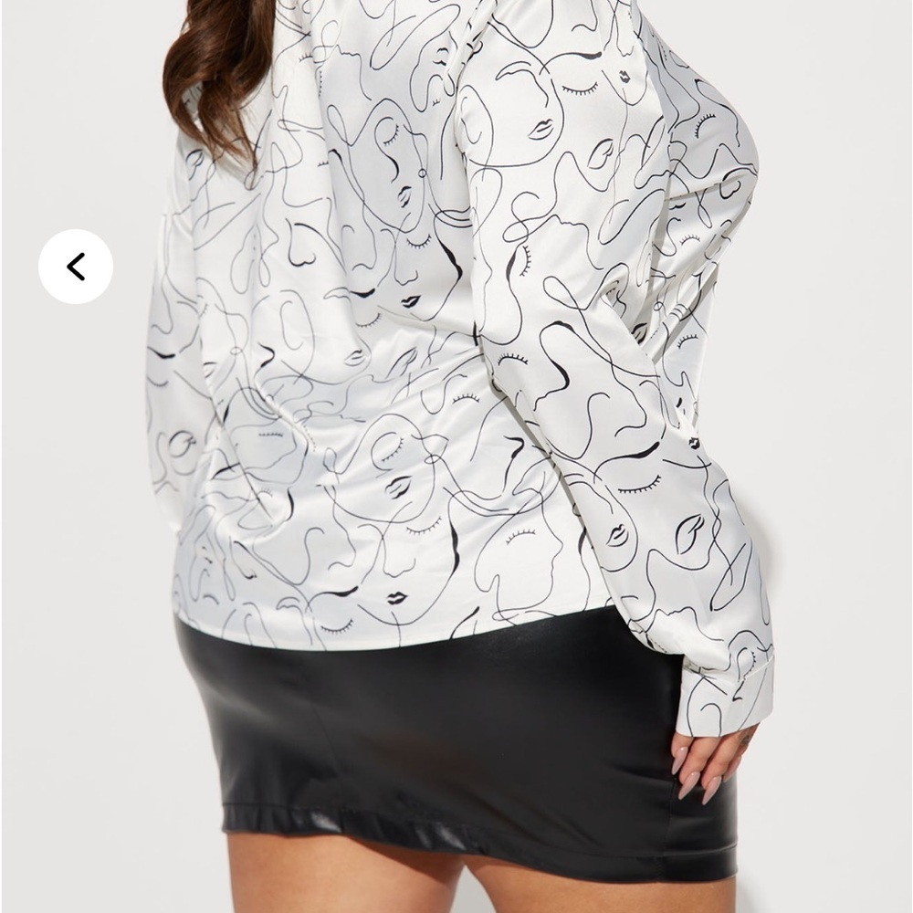 Fashion Nova Endless Emotion Shirt White/Black Size 1X